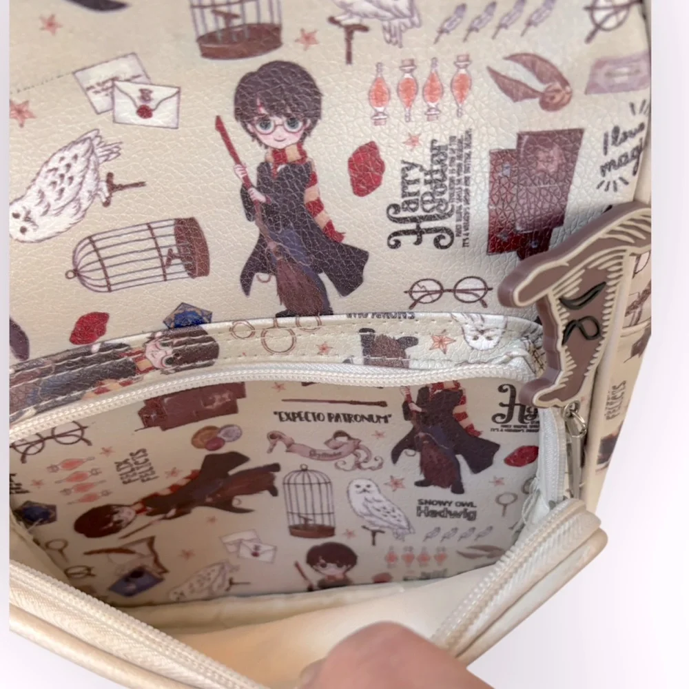 Harry Potter All Over Hogwarts Print Mini Backpack Wizarding World Backpack